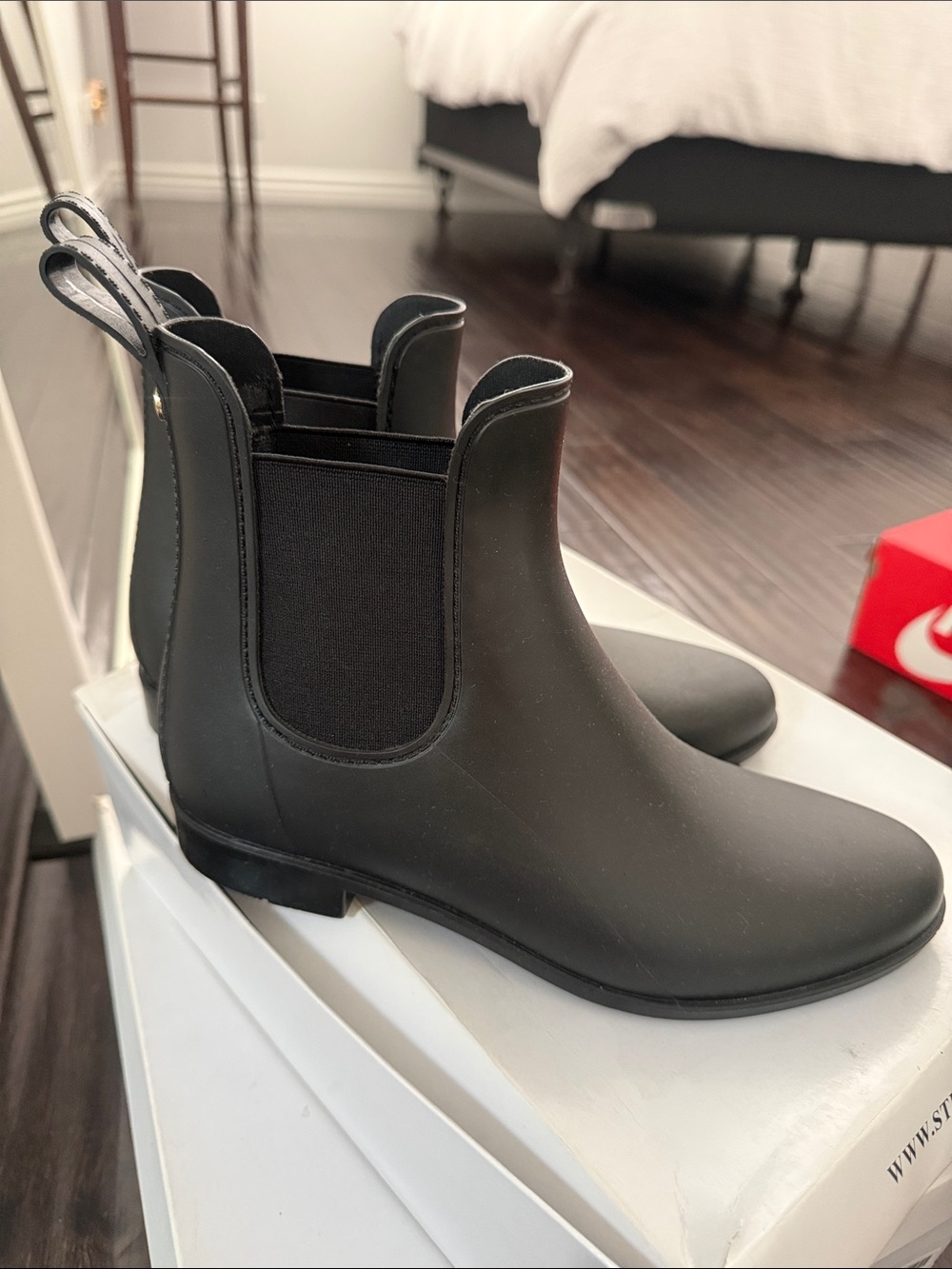 Sam Edelman Black Chelsea Rain Ankle Boots